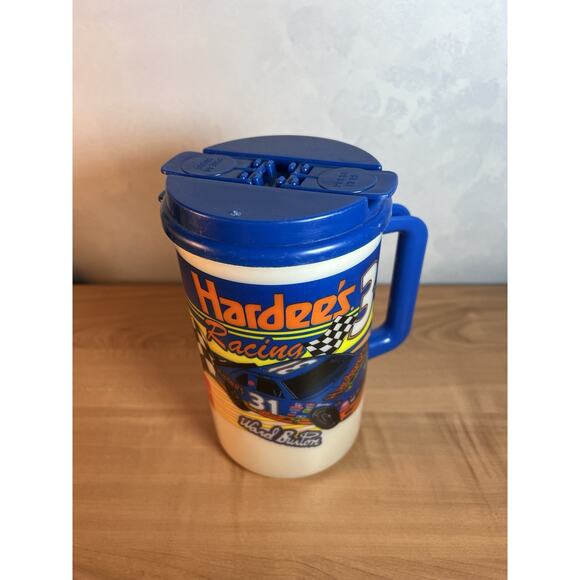 Vintage Hardees Racing Nascar 31 Ward Burton 32oz Thermos Coffee Mug Cup 1994 - Picture 2 of 9